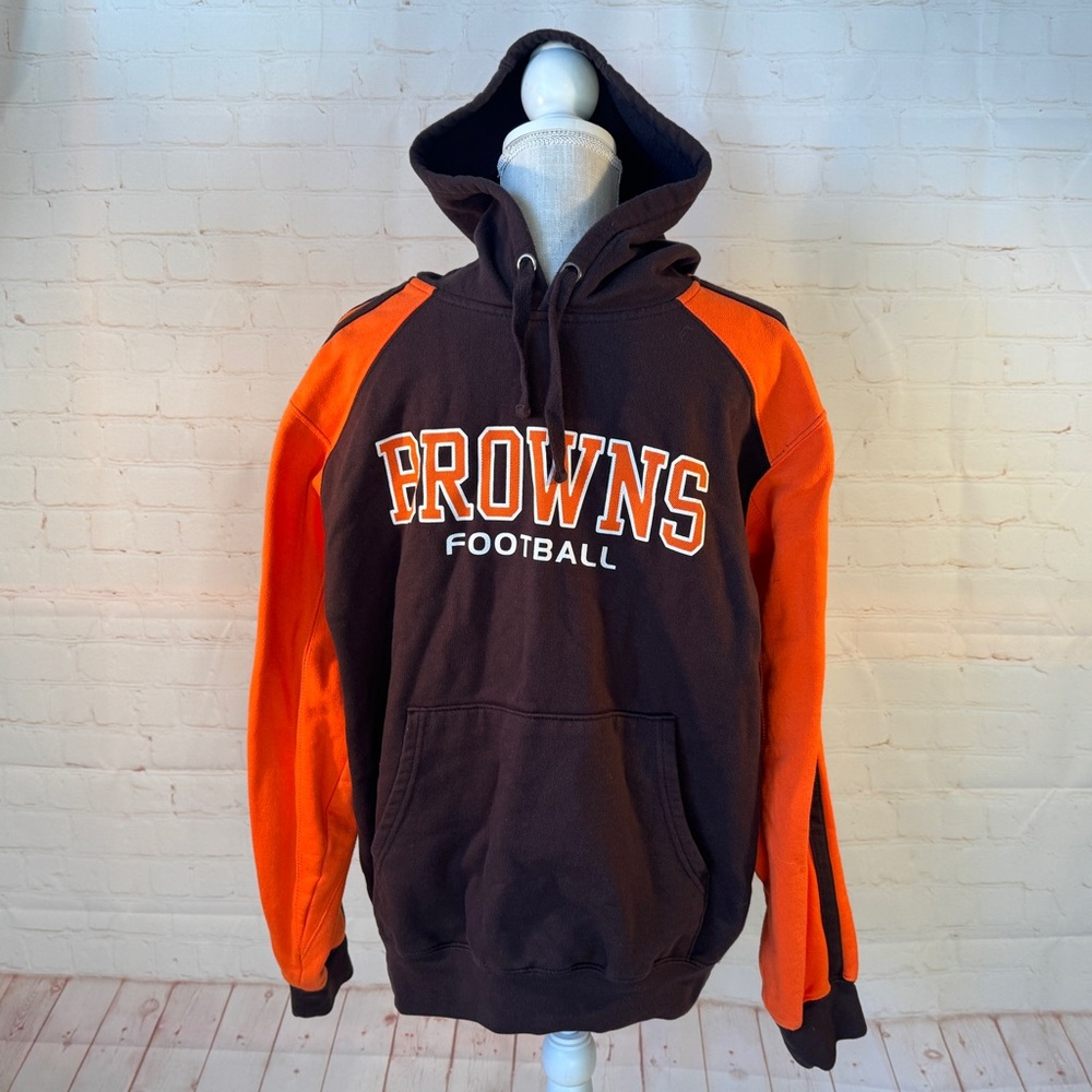 NFL Hoodie Browns Cleveland Ohio Football Brown Orange Heavy Adult M